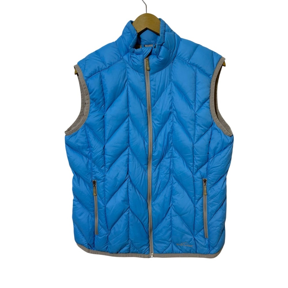 Eddie Bauer EB 800 Fill Size XL Blue Puffer Vest Outdoor Hiking Winter Travel
